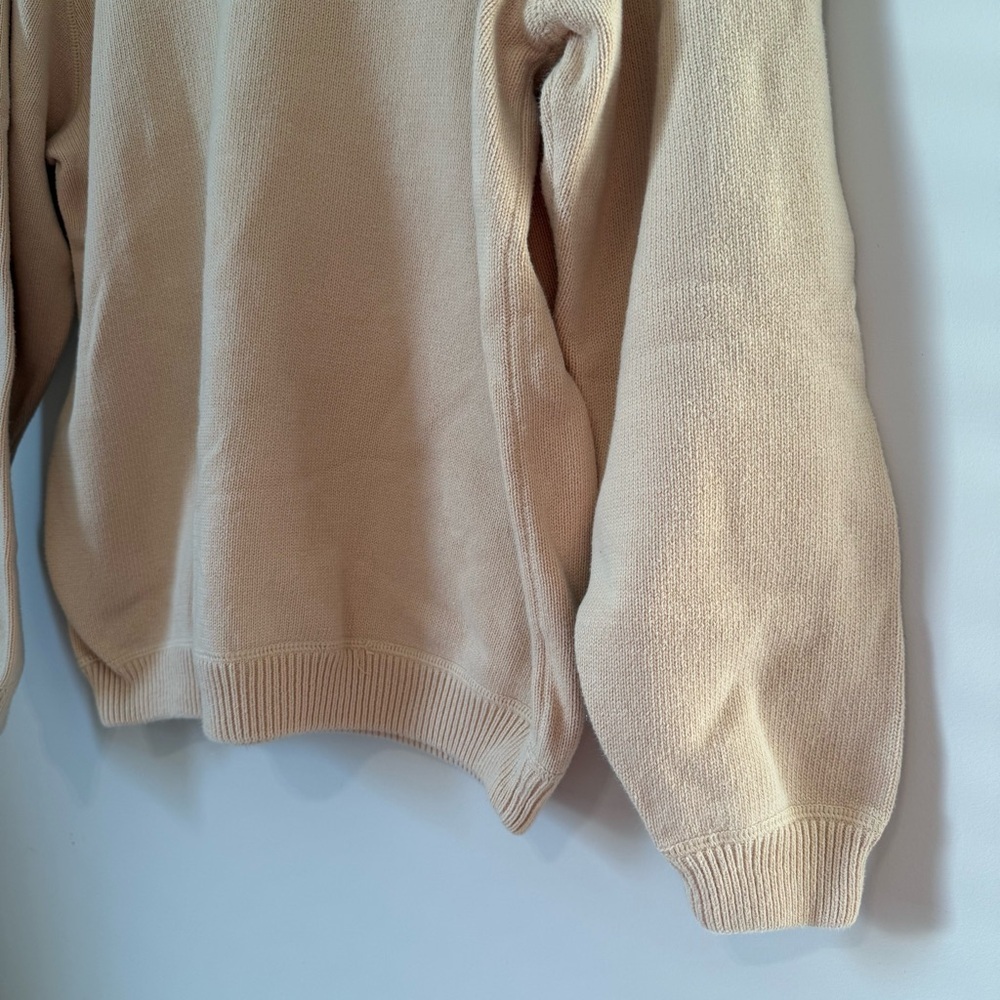 Eddie Bauer Vintage 90s Yellow Chunky Grandpacore Fisherman Men’s Cotton Sweater - Picture 5 of 10